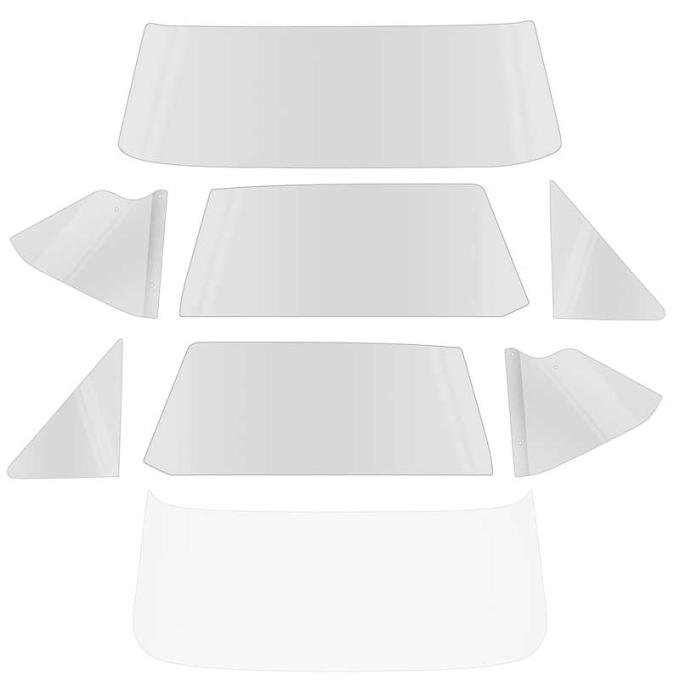 1966-67 Chevy II / Nova, 2-Door Hardtop, Glass Set (8 Piece), Clear