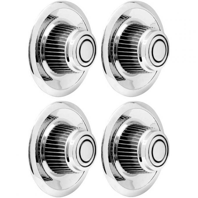 OER 4 Piece Tall Chrome Rally Wheel Derby Cap Set *WR1012NL