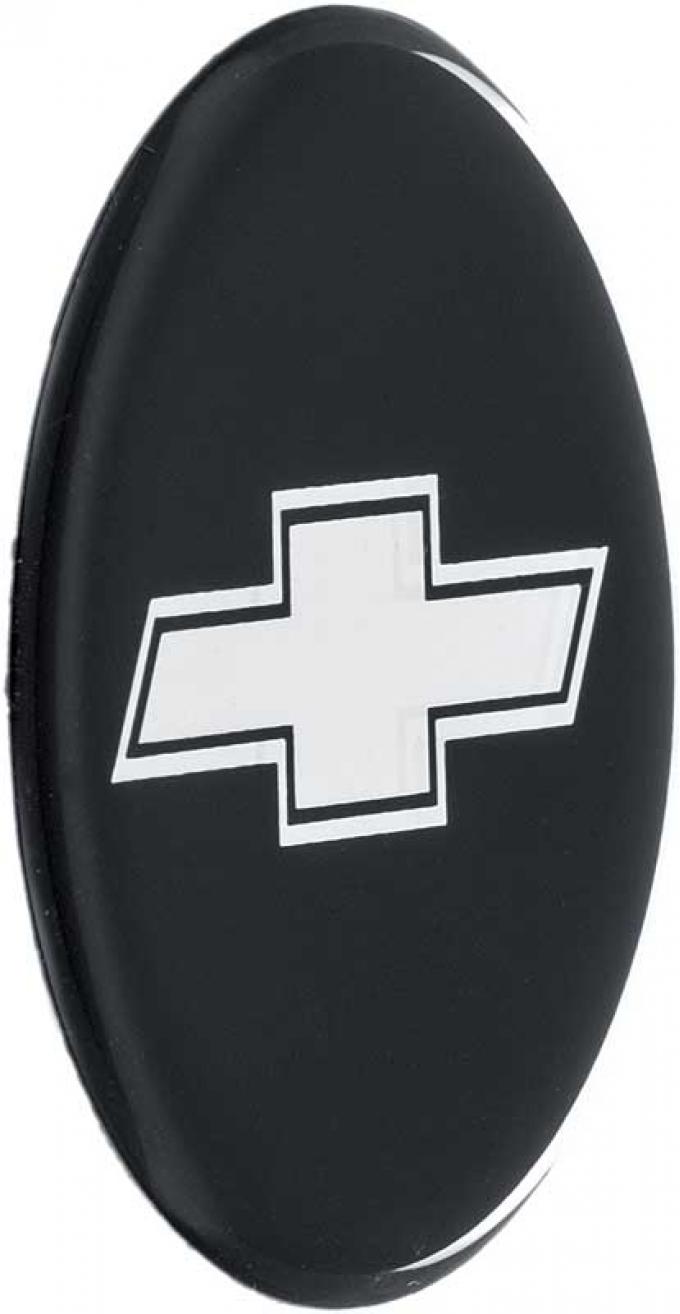 OER 2-1/8" GTA Wheel Center Cap Emblem with Chrome Bow Tie Logo and Black Background K151767BK