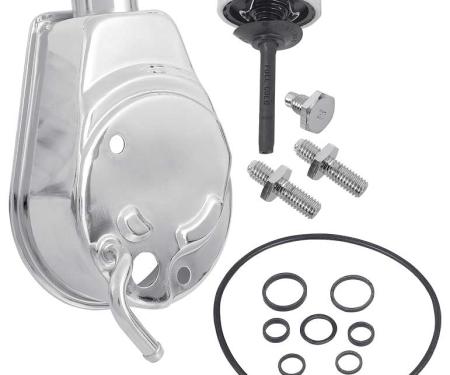 1970-75 Chevrolet, Chrome Power Steering Reservoir, with Cap, Hardware, 6 & 8 Cylinder