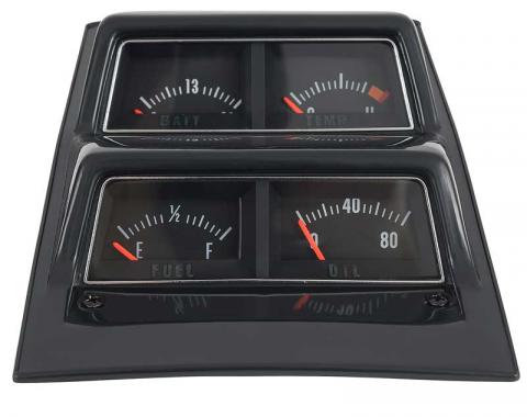 OER 1968-74 Nova Console Gauge Assembly , with Volt Meter , Black Face , Pre-Assembled 3952636V