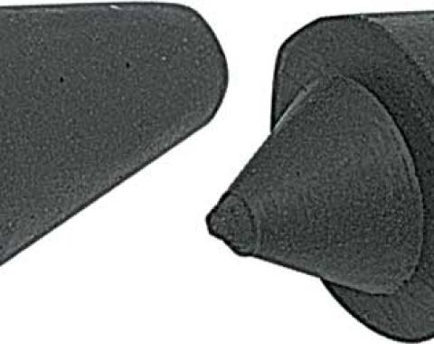 OER 1969-77 Camaro, 1973-74 Nova, Ventura, Apollo, Omega, Rear License Bracket Rubber Bumpers, 13/16" Tall, Pair 3937590