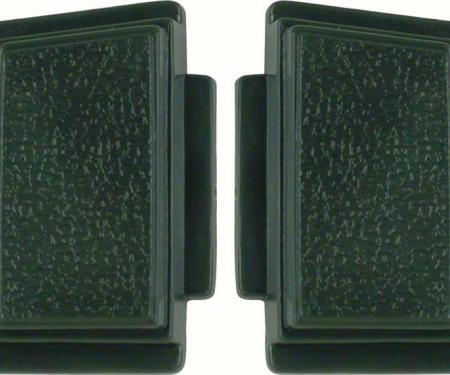 OER 1969-70 Standard Steering Wheel Horn Buttons Dark Green (pair) K213DG