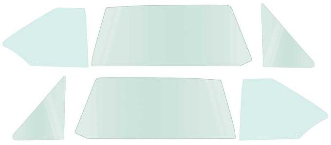 OER 1968-72 Chevy II / Nova / Ventura, 2-Door Coupe, Side Glass Set (6 Piece), Tinted *NR804T