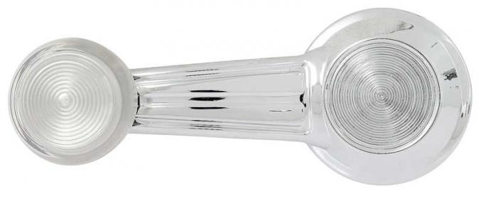 1965-96 GM, Door Window Crank Handle, Standard Interior, Clear Knob, Non-Riveted, Various Models
