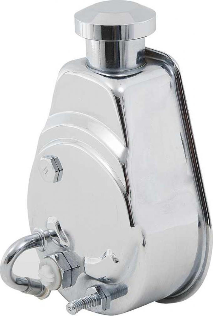 1970-74 Chevrolet, Pontiac, Chrome Power Steering Pump, with "A-Style" Reservoir, 6 or 8 Cylinder