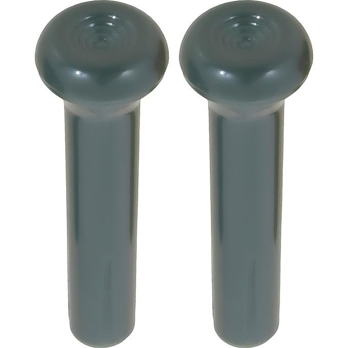 1968-91 GM, Door Lock Knobs, Standard Interior, Smooth Design, Dark Green, Pair