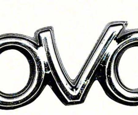 1973-74 Chevrolet, "NOVA" Front Fender Emblem, with Hardware, Each, GM Licensed