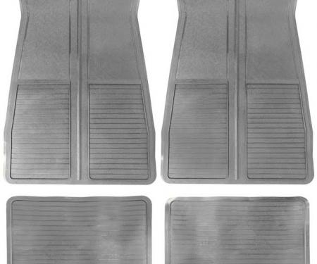 OER 1973-87 GM, Rubber Floor Mat Set, With GM Logo, Factory Style, Set of 4, Gray CM65105
