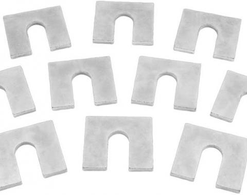 OER Body Shims, 1/16" Thick, 1-1/4" x 1-1/8", with 3/8" Bolt Slot, Zinc Plated, 10 Piece Set C2005
