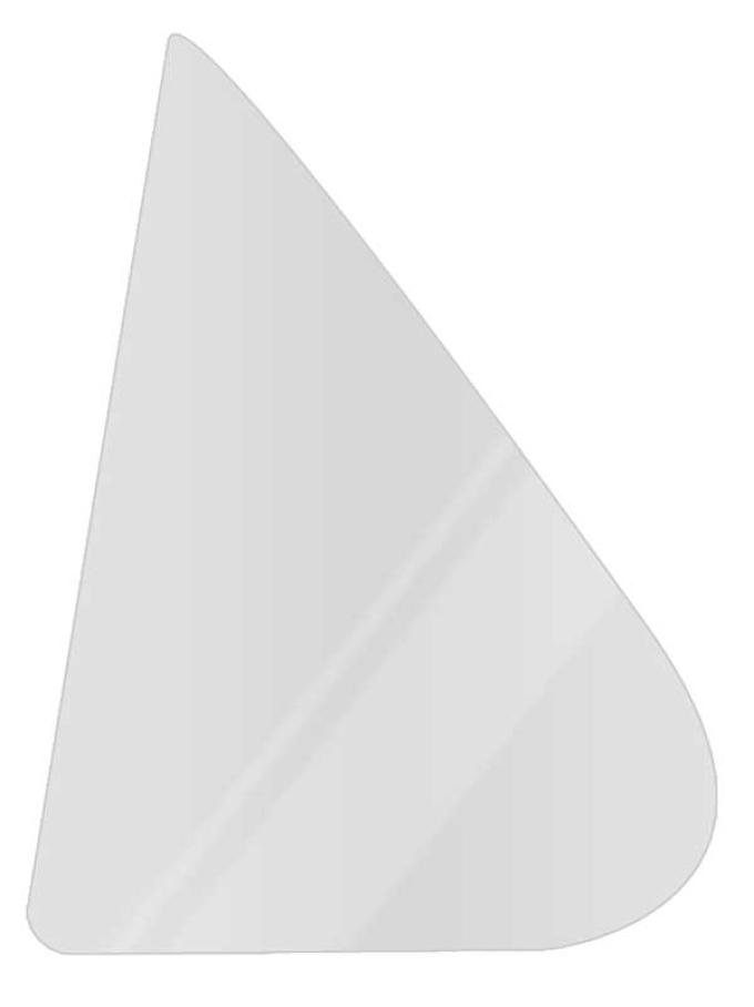 OER 1975-79 Nova, Apollo, Omega, Phoenix, Ventura, Rear Door Vent Window Glass, 4-Door Sedan, Clear Glass, LH Driver Side NR730C