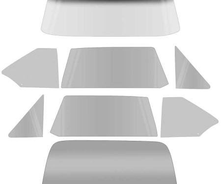1968-72 Chevy II / Nova / Ventura, 2-Door Coupe, Glass Set, (8 Piece), Smoke Gray, Without Antenna