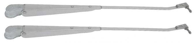 OER Windshield Wiper Arm Set, Satin Silver, 14" Long, For 5/8" Shaft, Side Lock End 9738920