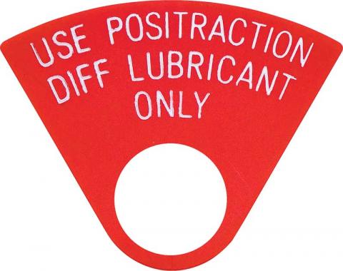 OER 1964-81 GM, Rear End Positraction Tag, Red, 12 Bolt, 1" Tag 14407