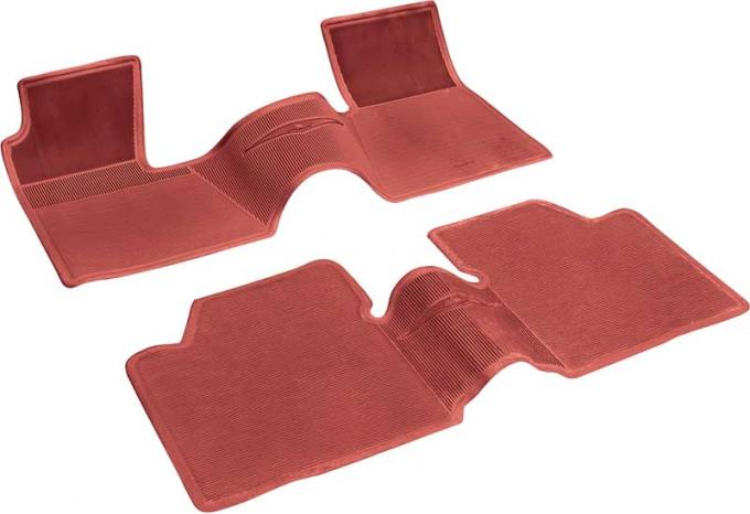 OER 1962-64 Chevy II / Nova Red 2 Piece (Full Front / Full Rear) OE Style Rubber Floor Mat Set M62002
