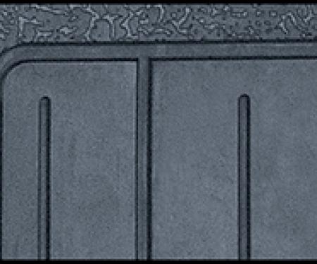 OER 1962-64 Chevy II, Nova Bow Tie Rubber Floor Mat Set, w/o Console, Black, 2 Piece, Front And Rear M62001