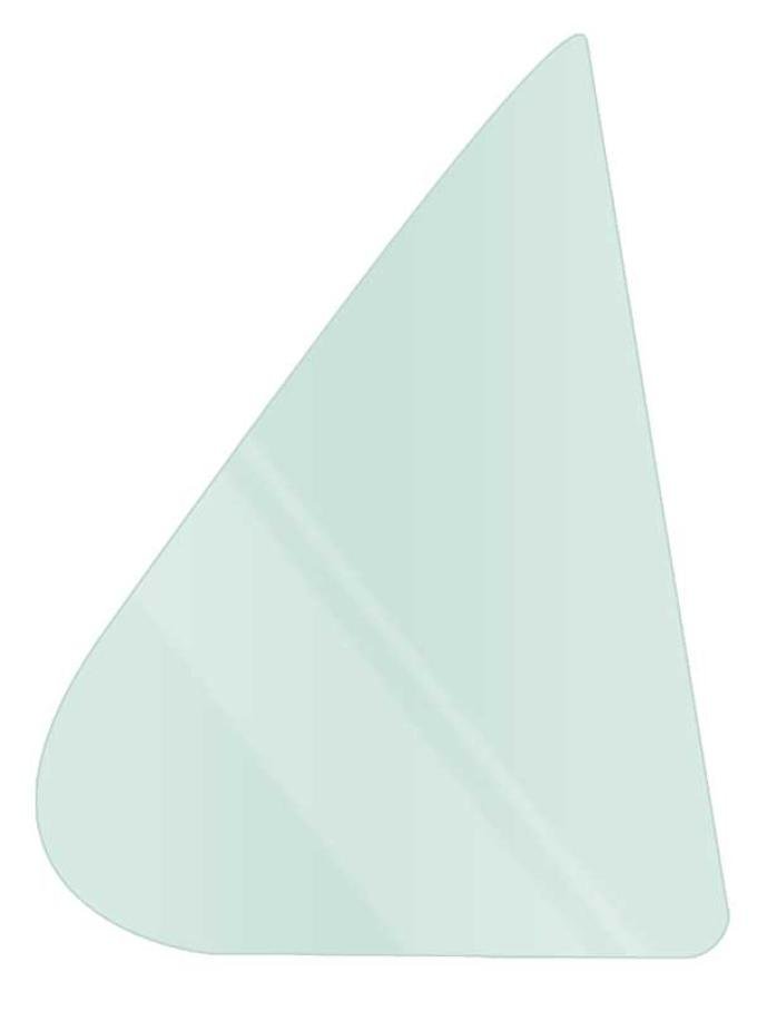 1975-79 Nova, Apollo, Omega, Phoenix, Ventura, Rear Door Vent Window Glass, 4-Door Sedan, Light Green Tint, RH Passenger Side