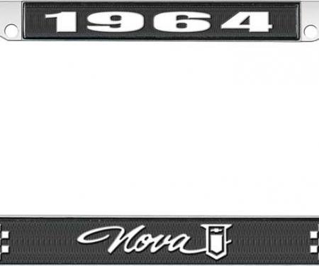 OER 1964 Nova Black and Chrome License Plate Frame with White Lettering LF3566401A