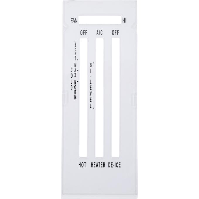 OER 1969 Camaro, 1969-74 Nova, Heater Control Lens, with AC, White Face, DE-ICE, Black Lettering K598W