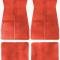 1973-87 GM, Rubber Floor Mat Set, With GM Logo, Factory Style, Set of 4, Red CM65107