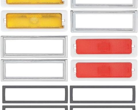1970-74 Chevrolet Nova, Side Marker Lamp & Bezel Kit, Front & Rear