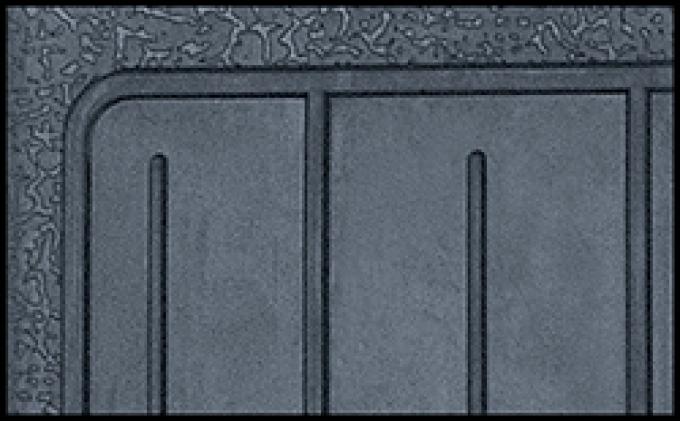 OER 1962-64 Chevy II, Nova Bow Tie Rubber Floor Mat Set, w/o Console, Black, 2 Piece, Front And Rear M62001