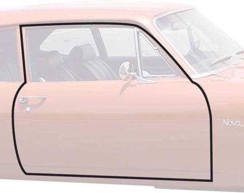 OER 1968-72 Chevy II, Nova, Ventura, Door Frame Weatherstrip, 2 Door, Pair, K443
