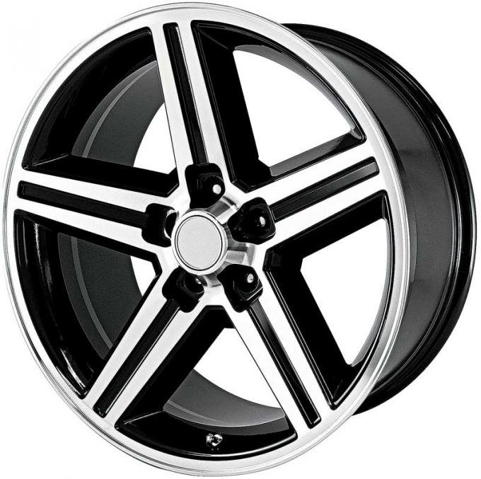 1985-87 Camaro IROC Z, Replica Aluminum Wheel, 18" x 8", Gloss Black, with Machined Face, Each