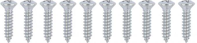 OER #8 x 3/4" Oval Phillips Head Screw, Chrome Plated, Set of 10 *R493