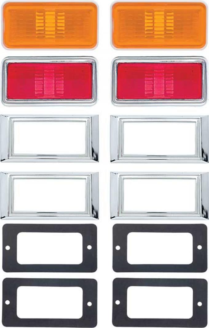 OER 1969 Side Marker / Bezel Lamp Kit (Amber / Red) *R5012A