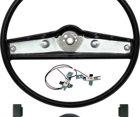 OER 1969-70 Steering Wheel Kit- Black - Cherrywood Shroud *R3493