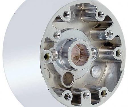 1969-70 Chevrolet, 1969-75 Corvette, 1973-91 Chevy, GMC Truck, 1973-76 Buick, Steering Wheel Hub Adapter, for OE-Style Comfort Grip or Wood Grain 6-Bolt Steering Wheels, Chrome