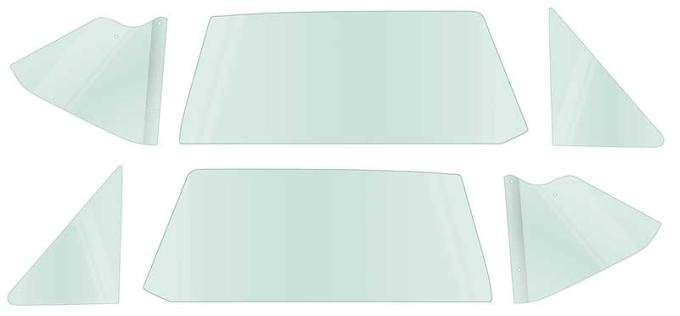 OER 1962-65 Chevy II / Nova 2 Door Hardtop Side Glass Set (6 Piece), Tinted *NR802T