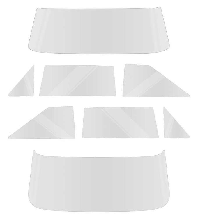 1962-65 Chevy II / Nova, 2-Door Hardtop, Glass Set (8 Piece), Clear