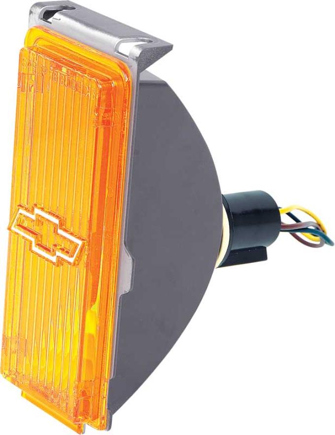 OER 1976-77 Nova, Park Lamp Lens and Housing Assembly, with White Bow Tie, RH Passenger Side 944332