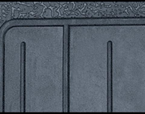 OER 1962-64 Chevy II, Nova Bow Tie Rubber Floor Mat Set, w/o Console, Black, 2 Piece, Front And Rear M62001