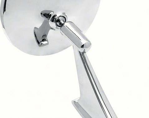 OER 1966-72 Outer Door Mirror with Bow Tie Logo and Ribbed Base CM3006