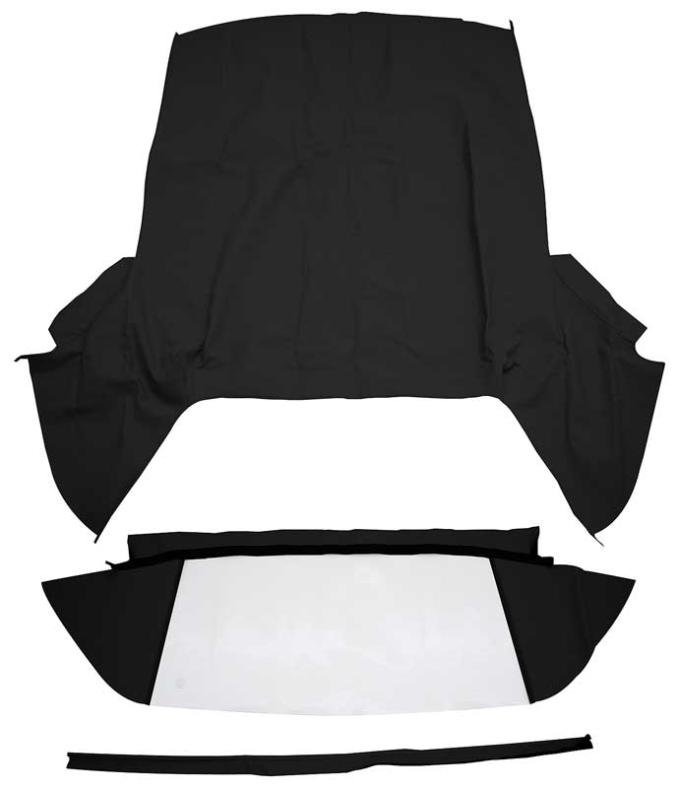 1962-63 Chevy II / Nova, Convertible Top, With Plastic Window, Vinyl, Black