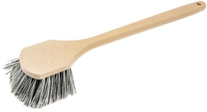 OER Wash Brush Gentle Bristles Straight Head 18" Handle Grey/White K89835