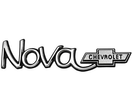 OER 1973 Chevrolet Nova, NOVA with Bow Tie, Hood & Trunk Nameplate Emblem, Each 328740