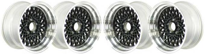 1987-92 Pontiac Firebird, GTA Alloy Wheel Set, 16" x 8", 4-3/4" Backspacing, 0mm Offset, Black, 4 Wheel Set