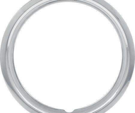 OER 1967-88 GM, Rally Wheel Trim Ring, 14" x 5" & 14" x 7", Stainless Steel, Round Edge, Smooth Lip, 2" Deep, Set of 4 *TR3000