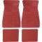 1973-87 GM, Rubber Floor Mat Set, With GM Logo, Factory Style, Set of 4, Red