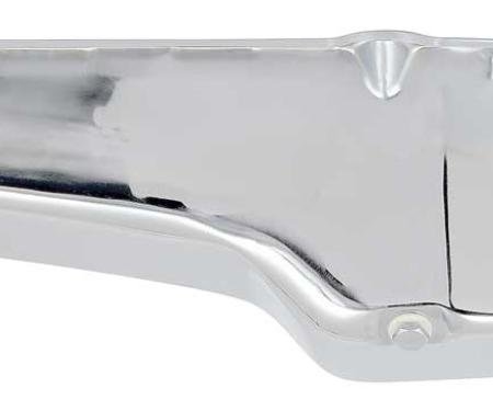 OER 1958-79 Chevrolet, Oil Pan, 4 Quart, Small Block, Driver Side Dipstick Location, Chrome T9005