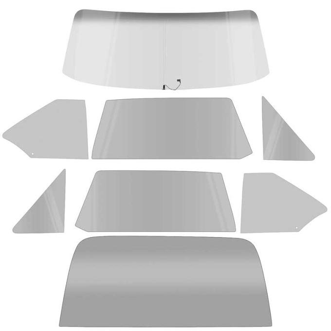 1968-72 Chevy II / Nova 2 Door Coupe, Glass Set, With Antenna, (8 Piece), Tinted