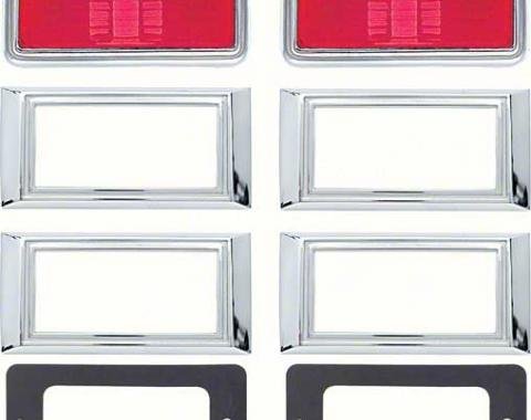 OER 1968 Camaro, Nova, Full Size Wagon Side Marker Lamp Kit With Clear / Red Lenes Without Engine Size *R5012