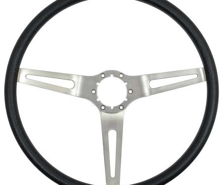 OER 3-Spoke Comfort Grip Steering Wheel, Silver Spokes With Black Grip 3952700