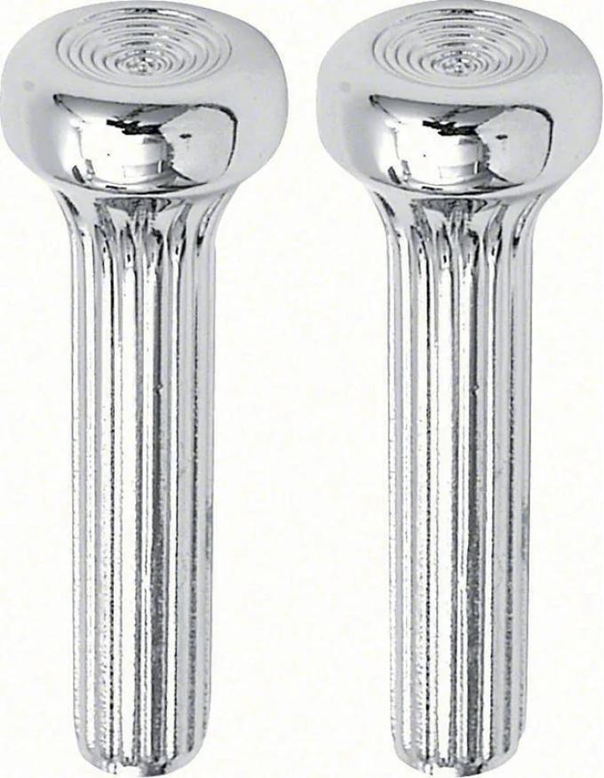 AMD Door Lock Knob, Chrome Ribbed, LH/RH Pair, 68-74 Chevy II Nova; 68-72 GM A Body; 68-81 Camaro Firebird K-K546