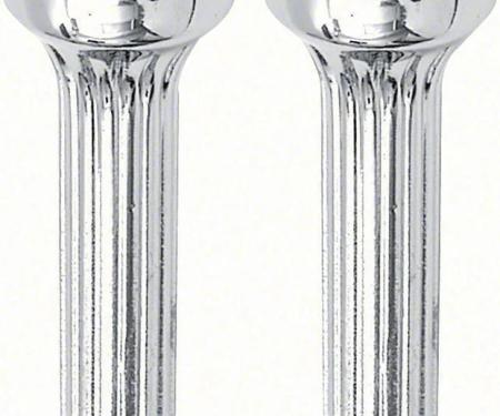AMD Door Lock Knob, Chrome Ribbed, LH/RH Pair, 68-74 Chevy II Nova; 68-72 GM A Body; 68-81 Camaro Firebird K-K546